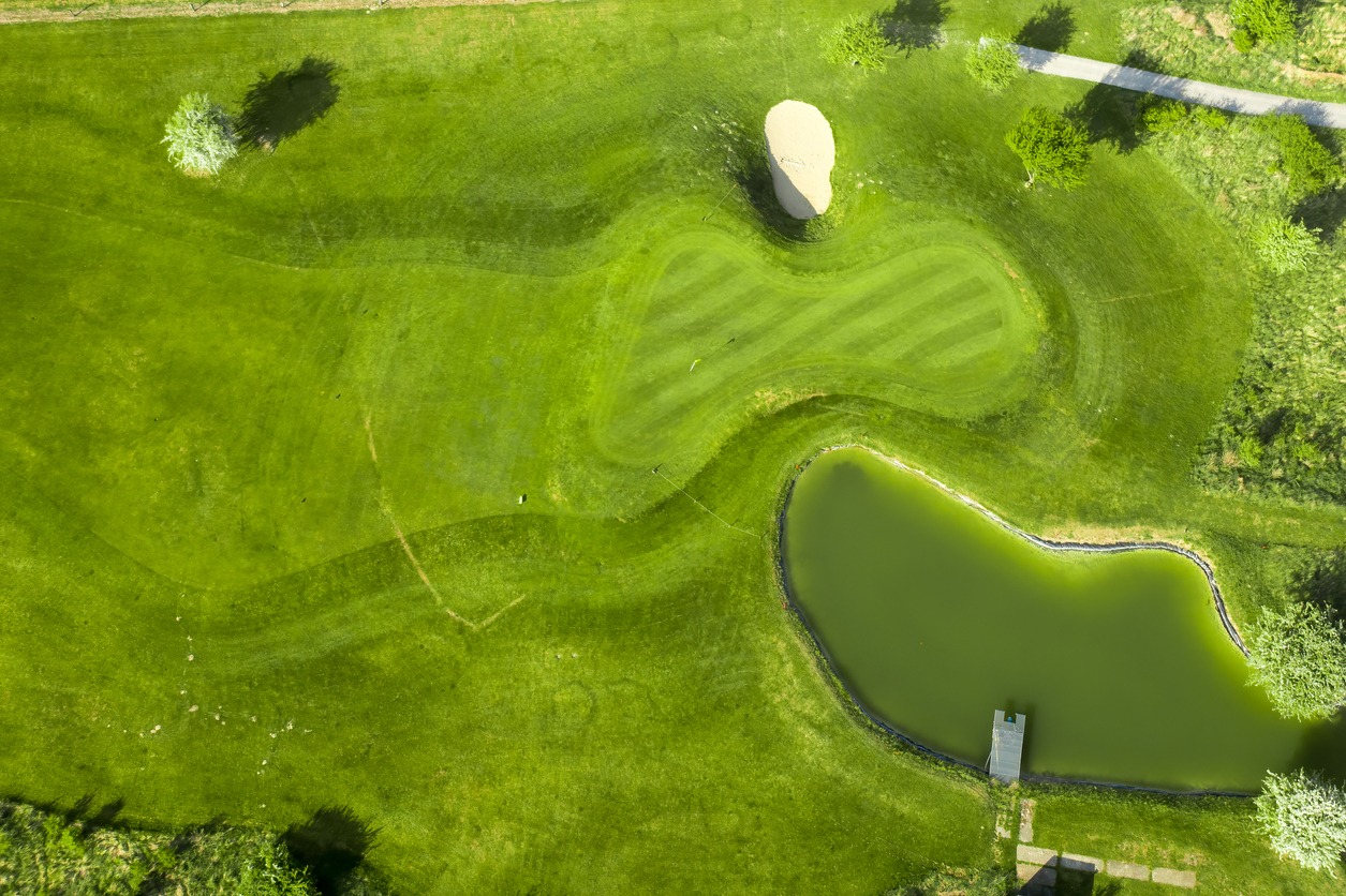 Aerial view of golf course