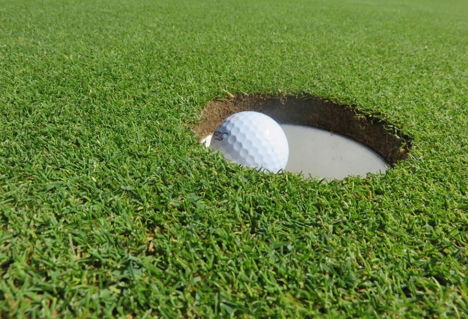 golf ball in hole