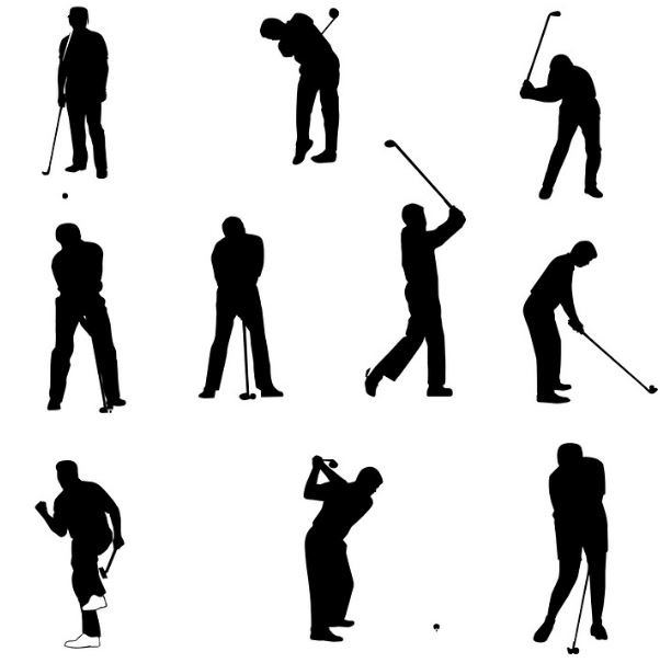 graphic art of golf swing